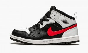 Nike Air Jordan 1 Mid TD 'Chile Red' Skor Barn Svarta Röda Vita | 163-VPUEMO