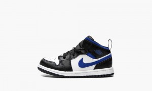 Nike Air Jordan 1 Mid TD 'Game Royal' Skor Barn Vita Blå Svarta | 207-PDKNVR