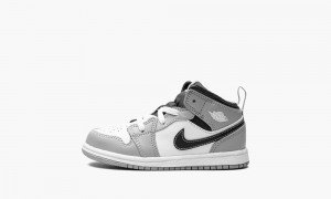 Nike Air Jordan 1 Mid TD 'Light Smoke Grey' Skor Barn Grå Vita | 861-WFZNEY