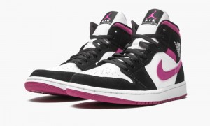 Nike Air Jordan 1 Mid W 'Magenta' Skor Dam Vita Svarta | 753-RNSUXC