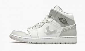 Nike Air Jordan 1 Mid 'White Camo' Skor Herr Vita Grå | 375-ZEKIBQ