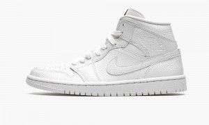 Nike Air Jordan 1 Mid 'White Snakeskin' Skor Dam Vita | 217-EWGCLZ