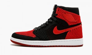 Nike Air Jordan 1 Retro HI Flyknit Skor Herr Svarta Röda Vita | 461-PZVAYX