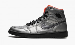 Nike Air Jordan 1 Retro Hi Premier Skor Herr Blå Grå Svarta Orange | 870-KPJBAN