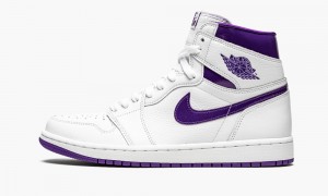 Nike Air Jordan 1 Retro High 'Court Purple' Skor Dam Vita Lila | 031-JDXGPW