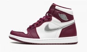 Nike Air Jordan 1 Retro High OG 'Bordeaux' Skor Herr Vinröda Vita Metal Silver | 301-PSDTAZ