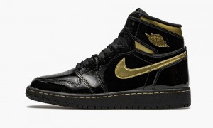 Nike Air Jordan 1 Retro High OG GS 'Black Metallic Gold' Skor Barn Svarta Metal Guld | 704-WMGTQV