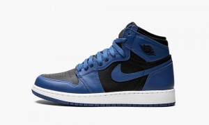 Nike Air Jordan 1 Retro High OG GS 'Dark Marina Blue' Skor Barn Mörkblå Svarta Vita | 784-BNCYUD