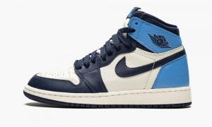 Nike Air Jordan 1 Retro High OG GS 'Obsidian/University Blue' Skor Barn Obsidian Blå | 790-PFJXHG