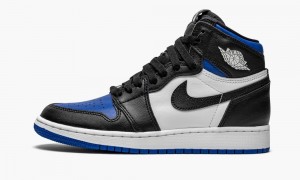 Nike Air Jordan 1 Retro High OG GS 'Royal Tå' Skor Barn Svarta Vita Kungsblått Svarta | 384-TKFOEG