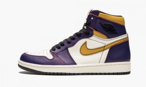 Nike Air Jordan 1 Retro High OG 'LA to Chicago' Skor Herr Lila Guld | 053-JTANYD