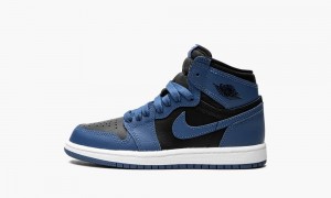 Nike Air Jordan 1 Retro High OG PS 'Dark Marina Blue' Skor Barn Mörkblå Svarta Vita | 038-NJXTID