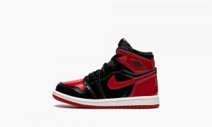 Nike Air Jordan 1 Retro High OG TD 'Bred Lack' Skor Barn Svarta Röda Vita | 932-ZPMOHD