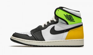 Nike Air Jordan 1 Retro High OG 'Volt Gold' Skor Herr Vita Svarta Metal Guld | 651-PUIKJZ