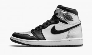 Nike Air Jordan 1 Retro High OG WM 'Silver Tå' Skor Dam Svarta Metal Silver Vita | 684-OWQHAR