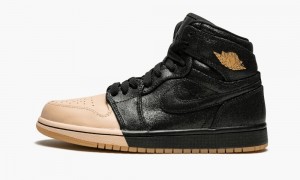 Nike Air Jordan 1 Retro High P Skor Dam Svarta Metal Guld | 347-ZMKOQJ