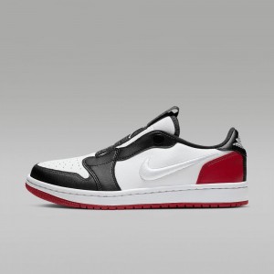 Nike Air Jordan 1 Retro Low Slip Skor Dam Svarta Vita Röda | 943-FJDGMA