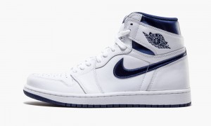 Nike Air Jordan 1 Retro 'Metallic Navy' Skor Herr Vita Marinblå | 409-DMXQYV