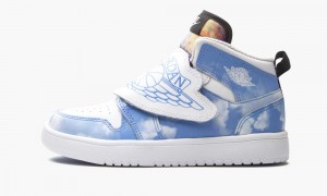 Nike Air Jordan 1 Sky Fearless Skor Barn Blå Vita Svarta | 621-VRCPJX