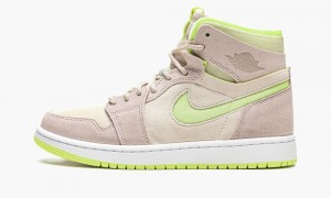 Nike Air Jordan 1 Zoom Air CMFT 'Lemon Twist' Skor Dam Vita Khaki | 120-YVCPQB