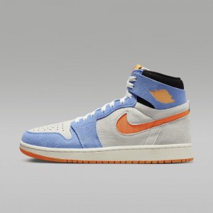 Nike Air Jordan 1 Zoom CMFT 2 Skor Herr Kungsblått Ljussilver Orange | 653-PUYSVT