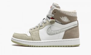 Nike Air Jordan 1 Zoom CMFT 'Olive Aura' Skor Dam Vita Grå Olivgröna | 463-YPXEJK