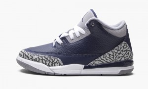 Nike Air Jordan 3 Retro PS 'Georgetown' Skor Barn Blå Grå Marinblå | 820-GDKWMH