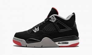 Nike Air Jordan 4 Retro (GS) 'Bred 2019' Skor Barn Svarta Röda Grå | 235-GXUHOQ