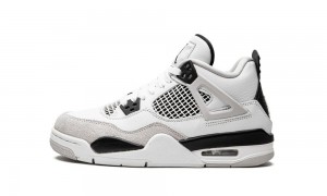 Nike Air Jordan 4 Retro GS 'Military Black' Skor Barn Vita Svarta Grå | 476-OEWAXQ