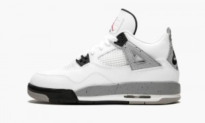 Nike Air Jordan 4 Retro OG BG Skor Barn Vita Röda Svarta Grå | 425-LJOTWB