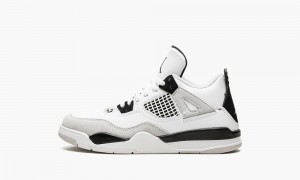 Nike Air Jordan 4 Retro PS 'Military Black' Skor Barn Vita Svarta Grå | 935-OJMRQD