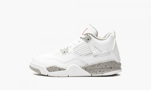 Nike Air Jordan 4 Retro PS 'White Oreo' Skor Barn Vita Grå Svarta Röda | 094-LYGISN