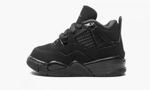 Nike Air Jordan 4 Retro (TD) 'BLACK CAT' Skor Barn Svarta Svarta Mörkgrå | 572-KRNPDG