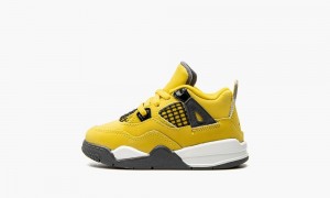 Nike Air Jordan 4 Retro TD 'Lightning 2021' Skor Barn Gula Mörkblå Grå | 382-QRJNXC