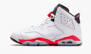 Nike Air Jordan 6 Retro BG 'Infrared' Skor Barn Vita Svarta Röda | 469-JZPUAE