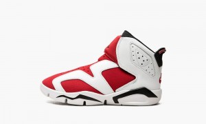 Nike Air Jordan 6 Retro Little Flex 'Carmine' Skor Barn Vita Svarta Röda | 952-LKCQPW