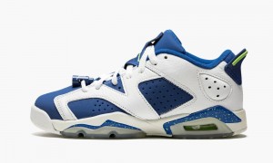 Nike Air Jordan 6 Retro Low BG 'Seahawks' Skor Barn Vita Gröna Blå | 785-EUDYGC