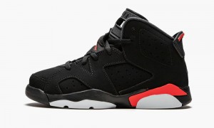 Nike Air Jordan 6 Retro (PS) 'Infrared' Skor Barn Svarta | 324-IVXCTU