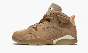 Nike Air Jordan 6 Retro PS 'Travis Scott - British Khaki' Skor Barn Khaki Ljus | 093-AESCTB