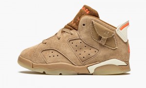 Nike Air Jordan 6 Retro TD 'Travis Scott - British Khaki' Skor Barn Khaki Ljus | 435-VFRHQJ