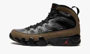 Nike Air Jordan 9 Retro 'Olive' Skor Herr Svarta Ljusolivgröna Röda | 865-MCVUNG