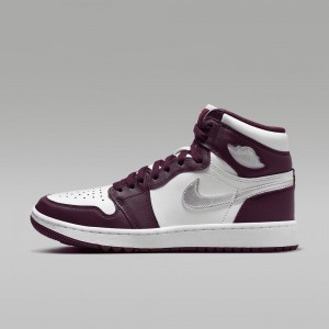 Nike Air Jordan I High G Golfskor Dam Lila Vita | 865-IYJWEA