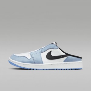 Nike Air Jordan Mule Golfskor Dam Blå Vita Svarta | 378-DBZIGO