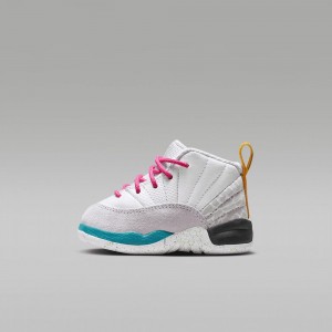 Nike Jordan 12 Retro Skor Barn Vita Lila Gröna | 243-RXOUHQ