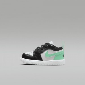 Nike Jordan 1 Low Alt Skor Barn Svarta Vita Gröna | 301-BGQHDW