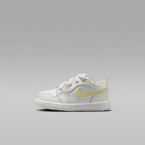 Nike Jordan 1 Low Alt Skor Barn Vita | 470-VNZUIM