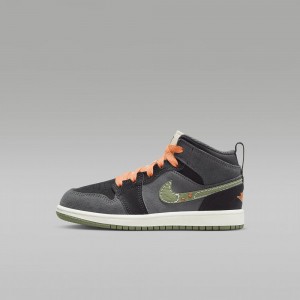 Nike Jordan 1 Mid SE Craft Skor Barn Mörkgrå Orange | 028-GCQHBM