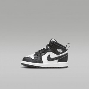 Nike Jordan 1 Mid SE Skor Barn Svarta Vita | 713-LIBRKD