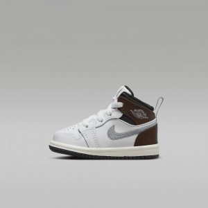 Nike Jordan 1 Mid SE Skor Barn Vita Choklad | 486-GVXWYA