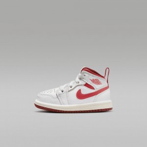 Nike Jordan 1 Mid SE Skor Barn Vita Röda | 648-JFEHQU